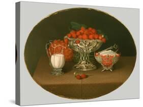 Still Life with Strawberries, 1863-Hannah Brown Skeele-Stretched Canvas