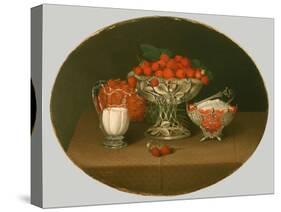 Still Life with Strawberries, 1863-Hannah Brown Skeele-Stretched Canvas