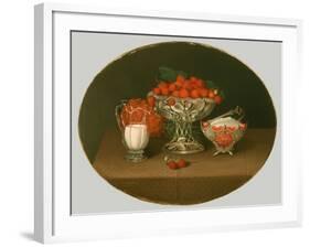 Still Life with Strawberries, 1863-Hannah Brown Skeele-Framed Giclee Print