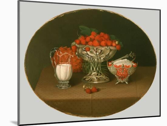 Still Life with Strawberries, 1863-Hannah Brown Skeele-Mounted Giclee Print