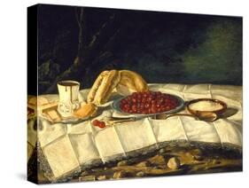 Still Life with Strawberries and Chocolate, c.1775-1790-Juan Bautista Romero-Stretched Canvas