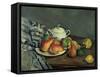 Still Life with Sugar Basin and Fruit-Paul Cézanne-Framed Stretched Canvas