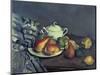 Still Life with Sugar Can, Pears and Tablecloth-Paul Cézanne-Mounted Giclee Print