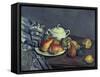 Still Life with Sugar Can, Pears and Tablecloth-Paul Cézanne-Framed Stretched Canvas