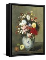 Still Life with Summer Flowers and Fruit-Antoine Vollon-Framed Stretched Canvas