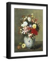 Still Life with Summer Flowers and Fruit-Antoine Vollon-Framed Giclee Print