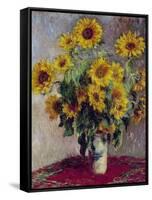 Still Life with Sunflowers, 1880-Claude Monet-Framed Stretched Canvas