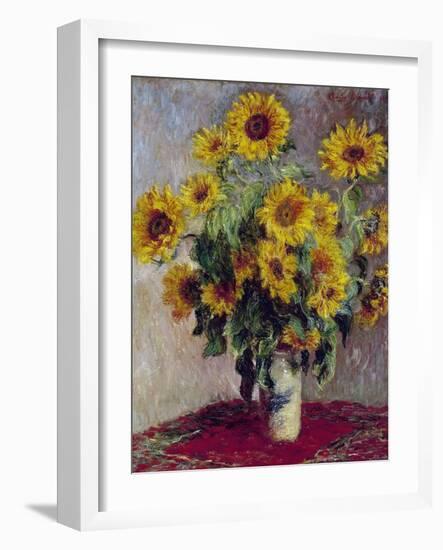 Still Life with Sunflowers, 1880-Claude Monet-Framed Giclee Print