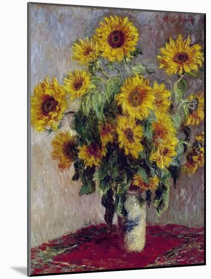 Still Life with Sunflowers, 1880-Claude Monet-Mounted Giclee Print