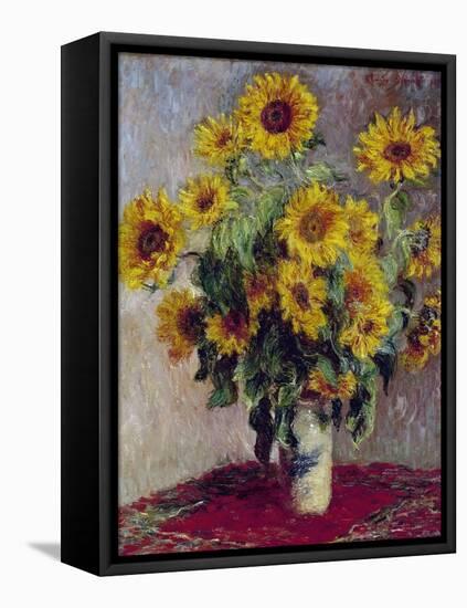 Still Life with Sunflowers, 1880-Claude Monet-Framed Stretched Canvas