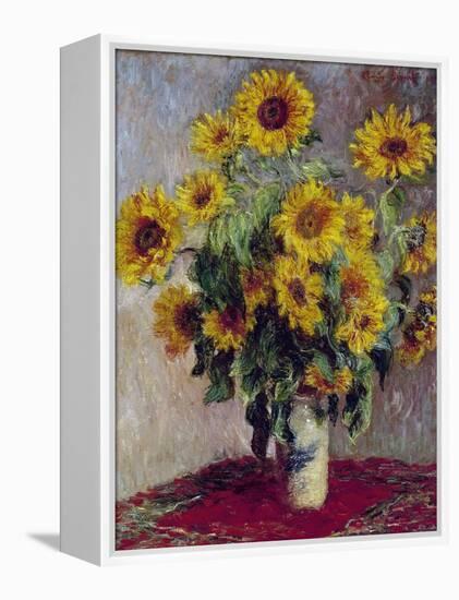 Still Life with Sunflowers, 1880-Claude Monet-Framed Stretched Canvas