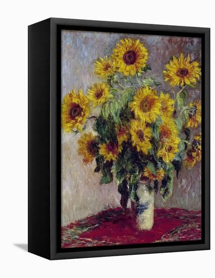 Still Life with Sunflowers, 1880-Claude Monet-Framed Stretched Canvas