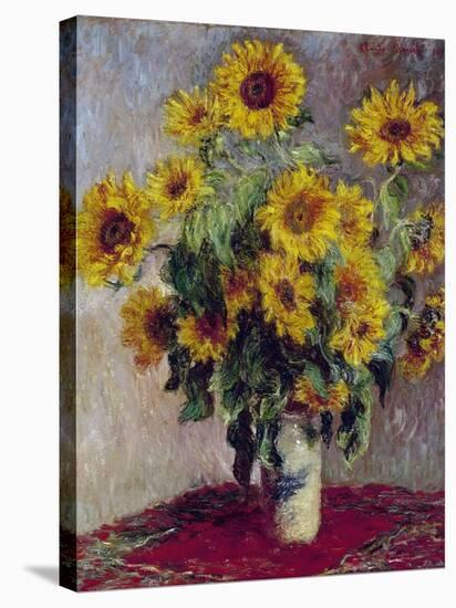 Still Life with Sunflowers, 1880-Claude Monet-Stretched Canvas