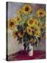 Still Life with Sunflowers, 1880-Claude Monet-Stretched Canvas