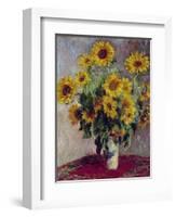 Still Life with Sunflowers, 1880-Claude Monet-Framed Giclee Print