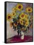 Still Life with Sunflowers, 1880-Claude Monet-Framed Stretched Canvas