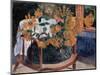 Still Life with Sunflowers on an Armchair-Paul Gauguin-Mounted Giclee Print