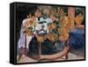 Still Life with Sunflowers on an Armchair-Paul Gauguin-Framed Stretched Canvas