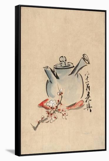 Still Life with Teapot and Cherry Blossom-null-Framed Stretched Canvas