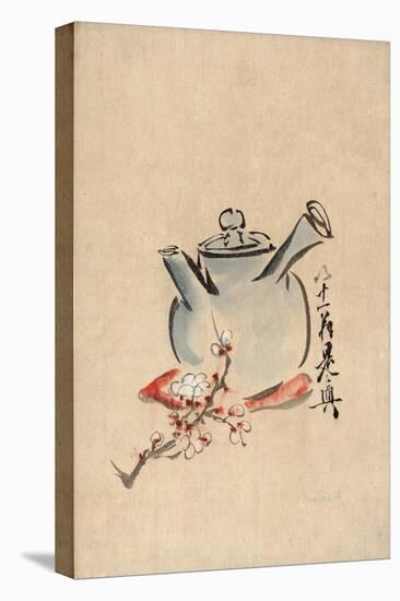 Still Life with Teapot and Cherry Blossom-null-Stretched Canvas