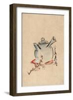 Still Life with Teapot and Cherry Blossom-null-Framed Art Print