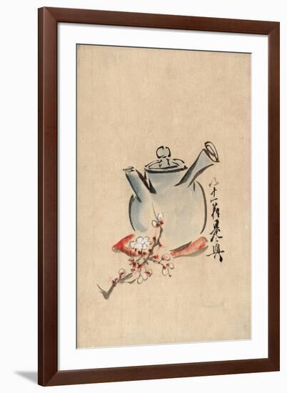 Still Life with Teapot and Cherry Blossom-null-Framed Art Print