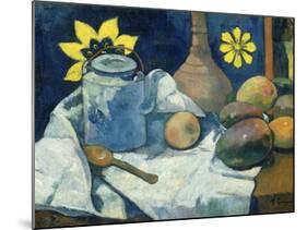 Still Life with Teapot and Fruit, 1896-Paul Gauguin-Mounted Art Print