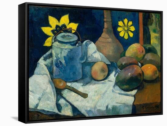 Still Life with Teapot and Fruit, 1896-Paul Gauguin-Framed Stretched Canvas