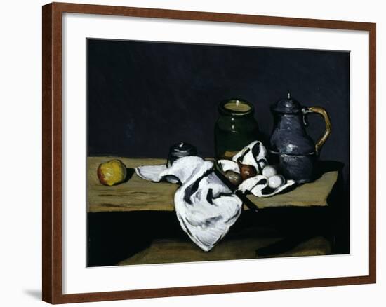 Still-Life with Teapot, c.1869-Paul Cézanne-Framed Giclee Print
