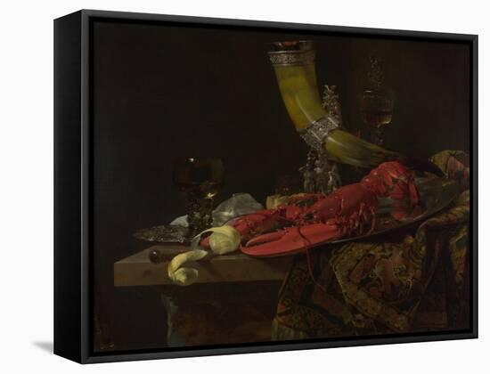 Still Life with the Drinking-Horn of the Saint Sebastian Archers' Guild, Lobster and Glasses-Willem Kalf-Framed Stretched Canvas