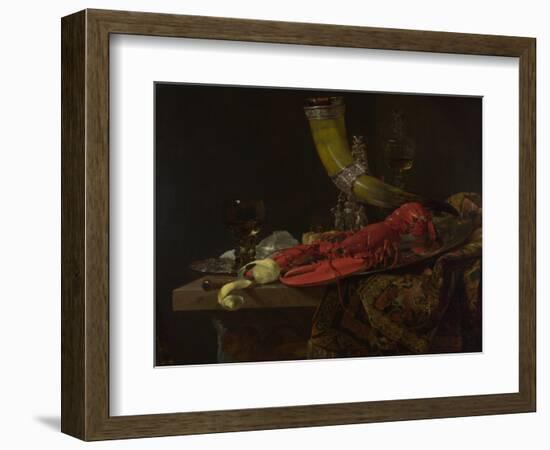 Still Life with the Drinking-Horn of the Saint Sebastian Archers' Guild, Lobster and Glasses-Willem Kalf-Framed Giclee Print