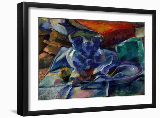 Still Life with the Jug, Bowl and Cutlery. 1916 (Painting)-Umberto Boccioni-Framed Giclee Print