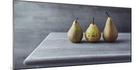 Still Life with Three Autumn Pears on an Old Table-Barbara Dudzinska-Mounted Photographic Print