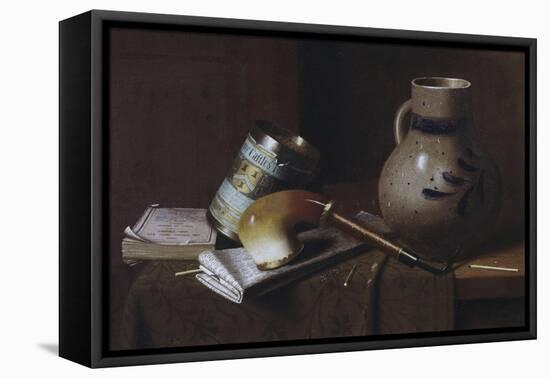 Still Life with Three Castles Tobacco, no.2-William Michael Harnett-Framed Stretched Canvas