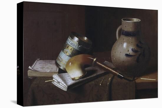 Still Life with Three Castles Tobacco, no.2-William Michael Harnett-Stretched Canvas