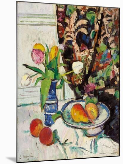 Still Life with Tulips and Fruit-George Leslie Hunter-Mounted Giclee Print