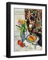 Still Life with Tulips and Fruit-George Leslie Hunter-Framed Giclee Print