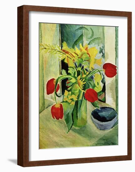 Still life with Tulips-Auguste Macke-Framed Giclee Print