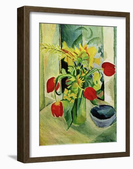 Still life with Tulips-Auguste Macke-Framed Giclee Print