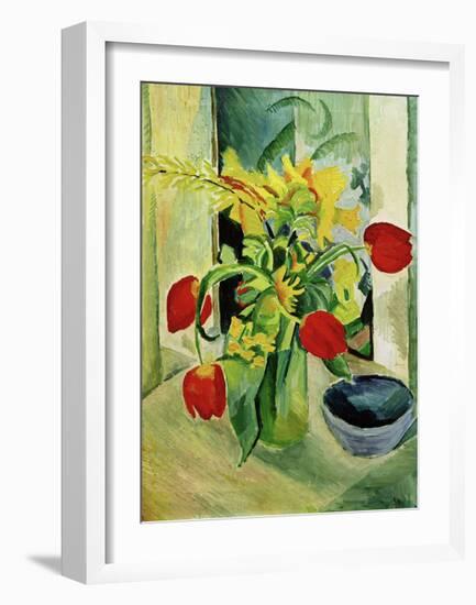 Still life with Tulips-Auguste Macke-Framed Giclee Print