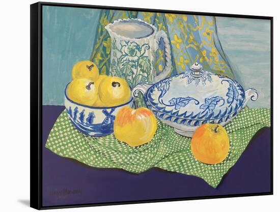 Still life with Tureen and Apples,1999,-Joan Thewsey-Framed Stretched Canvas