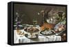 Still Life with Turkey Pie-Pieter Claesz-Framed Stretched Canvas