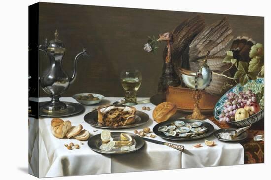 Still Life with Turkey Pie-Pieter Claesz-Stretched Canvas