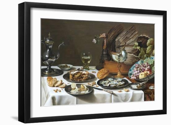 Still Life with Turkey Pie-Pieter Claesz-Framed Giclee Print