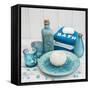 Still Life with Turquoise Objects, Symbol Wellness-Andrea Haase-Framed Stretched Canvas