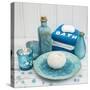 Still Life with Turquoise Objects, Symbol Wellness-Andrea Haase-Stretched Canvas