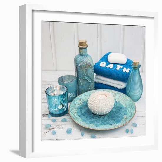 Still Life with Turquoise Objects, Symbol Wellness-Andrea Haase-Framed Photographic Print