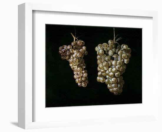 Still Life With Two Bunches of Grapes, Middle 17th Century, Spanish School-Juan Fernandez el labrador-Framed Giclee Print