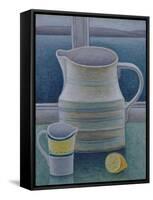 Still Life with Two Jugs and Lemon-Ruth Addinall-Framed Stretched Canvas