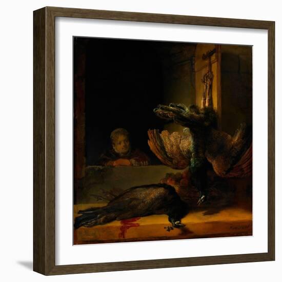 Still Life with Two Peacocks and a Girl, Ca 1639-Rembrandt van Rijn-Framed Giclee Print